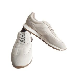 Koio Sneakers Size 13 Bone White Leather Suede Italy Retro Runner Moonlight Luxe